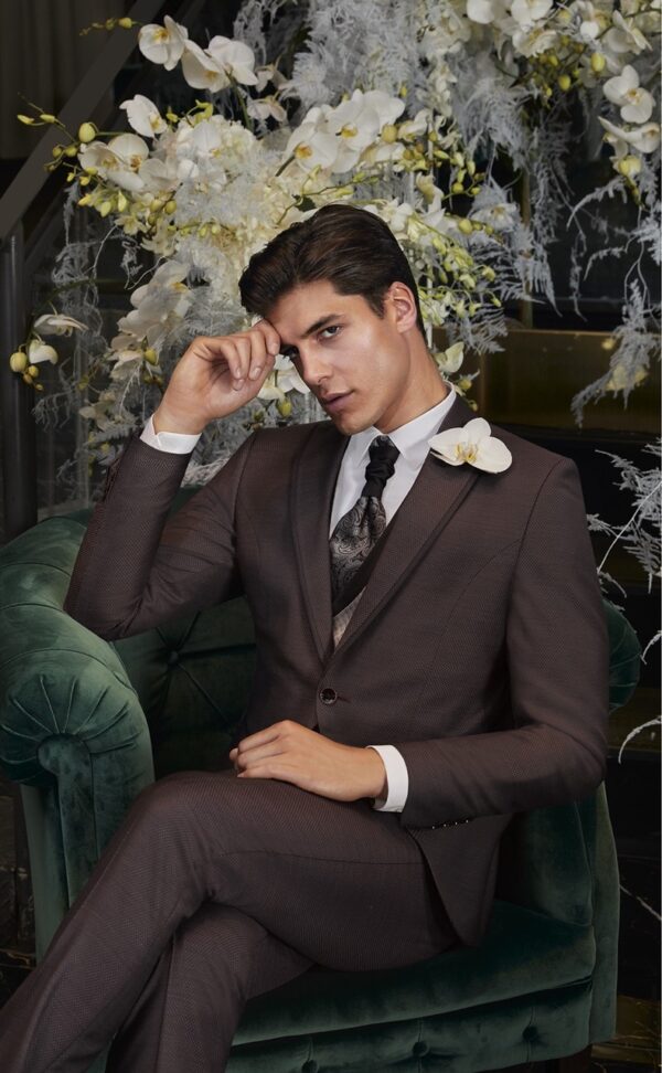 Traje de novio ETERNAL burdeos liso laine, polyester et lycra 25.24.500 - Imagen 5