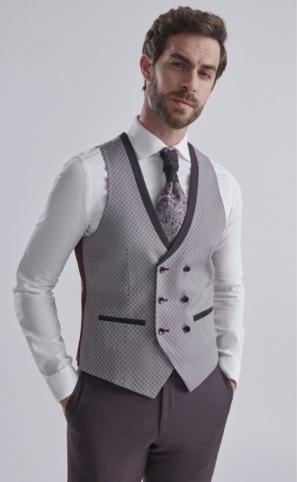 Traje de novio ETERNAL burdeos liso laine, polyester et lycra 25.24.500 - Imagen 4
