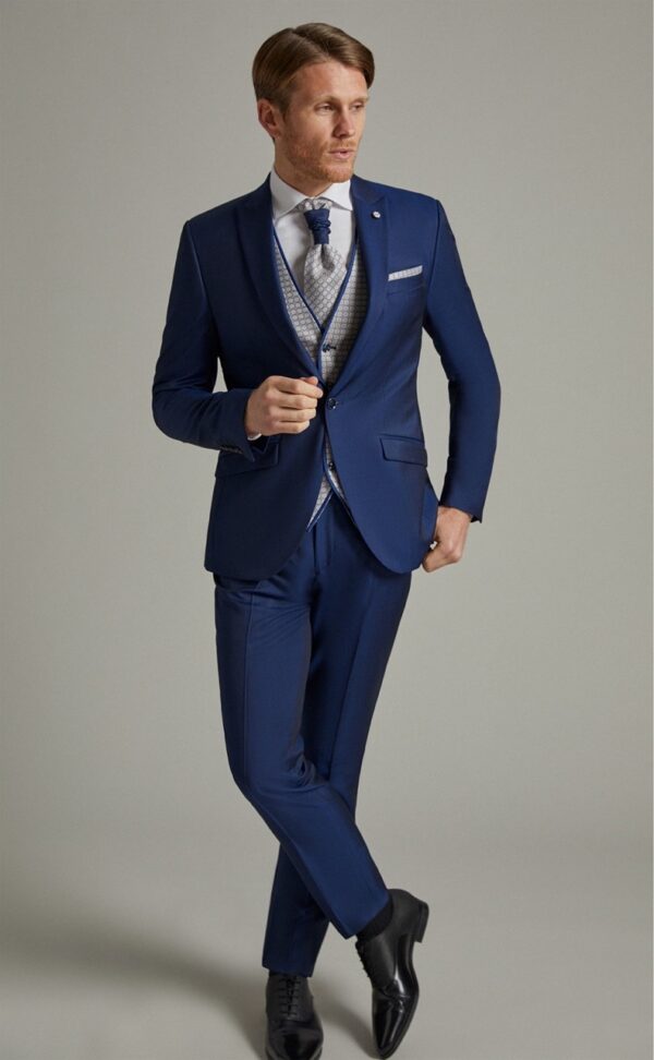 Traje de novio Eternal azul liso lana y mohair 26.23.32K