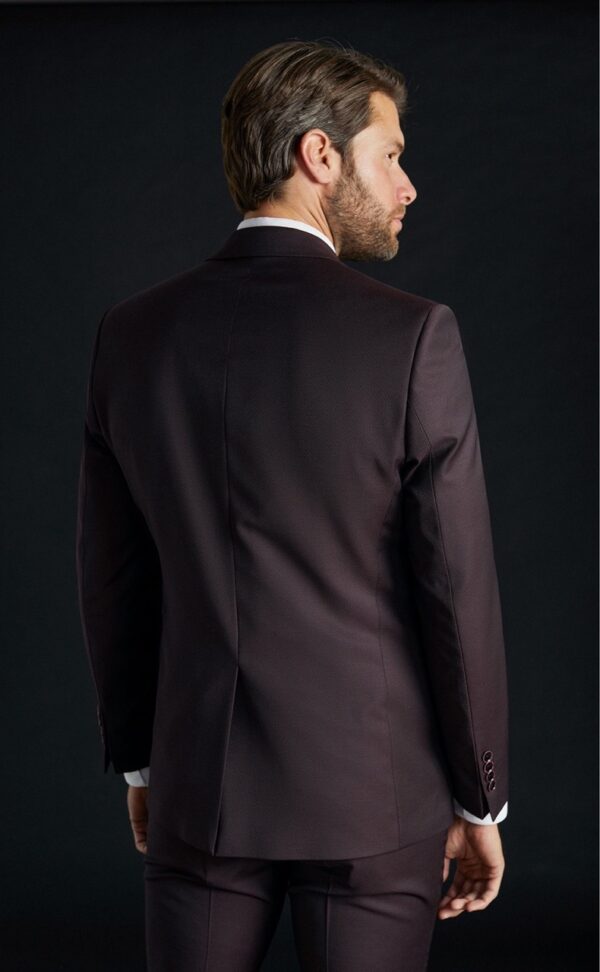 TRAJE DE NOVIO ETERNAL BURDEOS LISO LAINE, POLYESTER ET LYCRA 19.23.500 - Imagen 2