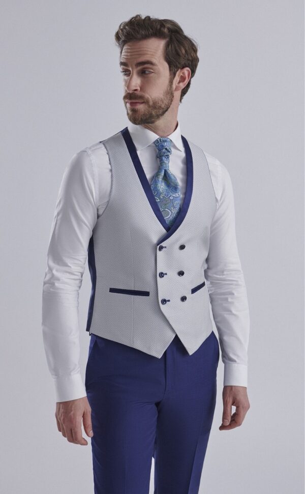 Traje de novio ETERNAL azul medio liso lana (SUPER 120'S) 10.24.320 - Imagen 4