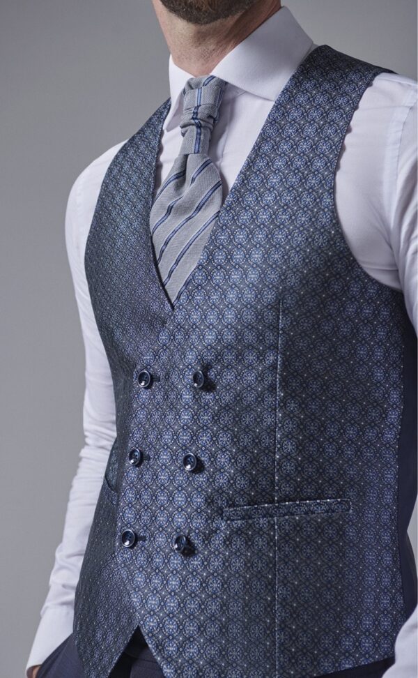 Traje de novio ETERNAL azul oscuro liso lana e lycra 12.24.300 - Imagen 3