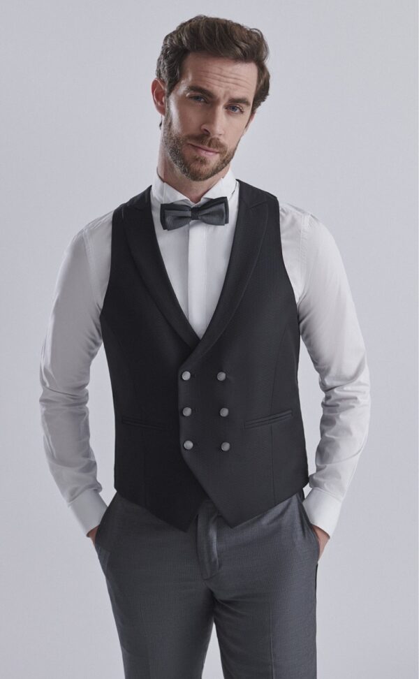 Traje de novio ETERNAL negro liso lana 31.24.001 - Imagen 2