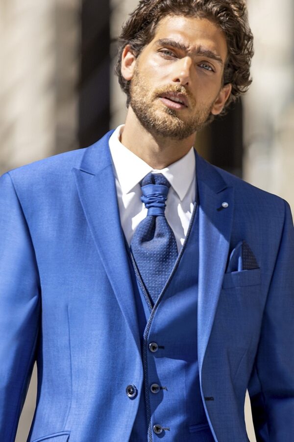 Traje de novio Eternal azul liso lana y mohair 42.18.343 - Imagen 4
