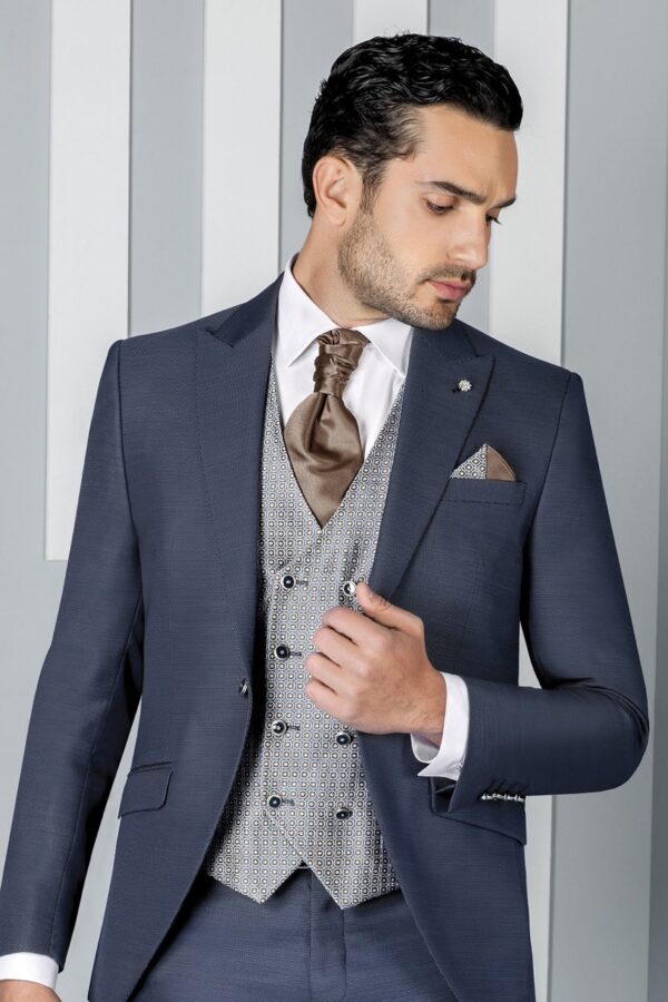 TRAJE DE NOVIO ETERNAL AZUL MICRODIBUJO POLIÉSTER Y LANA 16.19.320 - Imagen 3