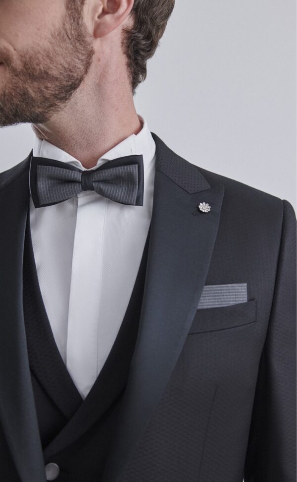 Traje de novio ETERNAL negro liso lana 31.24.001 - Imagen 4
