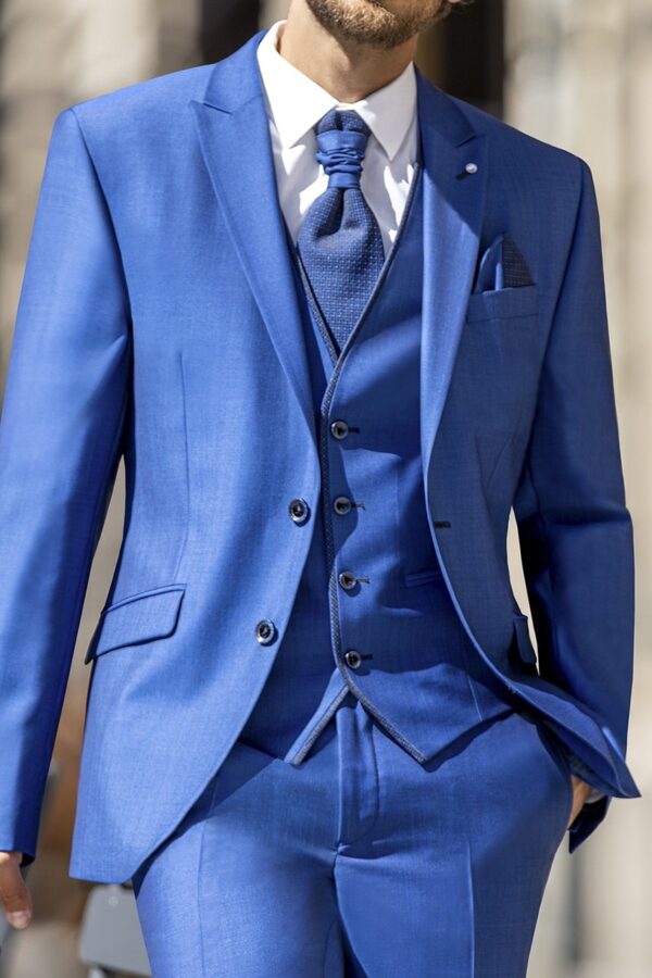 Traje de novio Eternal azul liso lana y mohair 42.18.343 - Imagen 3