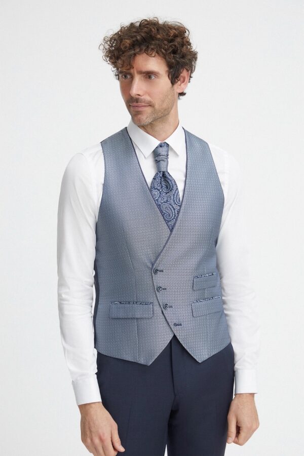 TRAJE DE NOVIO ETERNAL AZUL MICRODIBUJO LANA 11.22.300 - Imagen 3