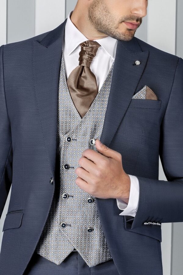 TRAJE DE NOVIO ETERNAL AZUL MICRODIBUJO POLIÉSTER Y LANA 16.19.320 - Imagen 2