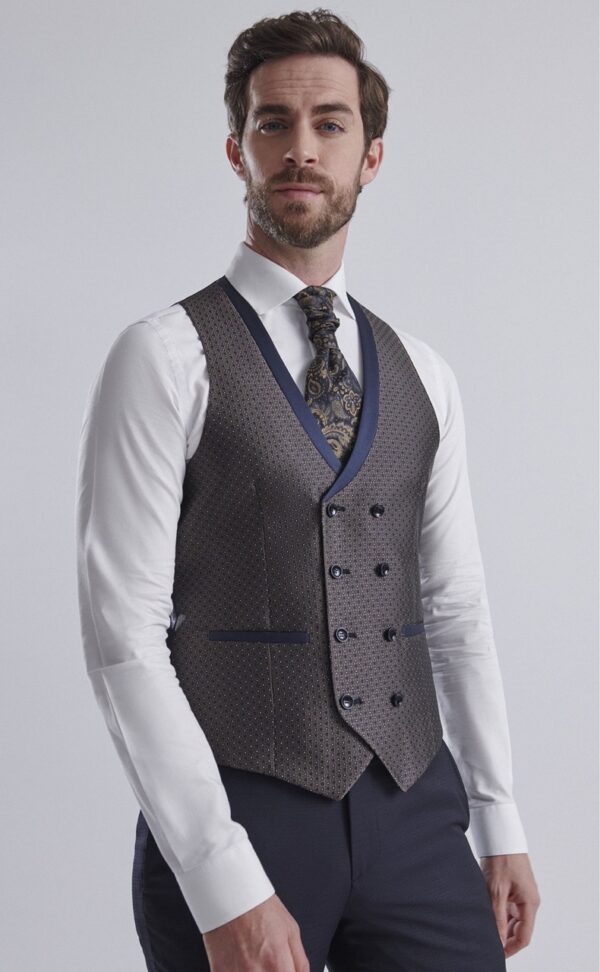 Traje de novio ETERNAL azul oscuro liso laine, polyester et lycra 17.24.300 - Imagen 2
