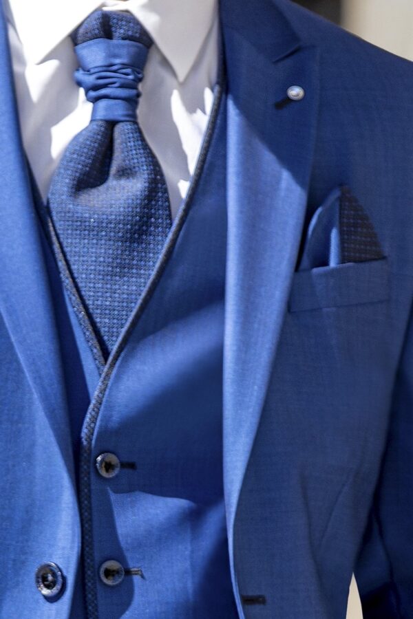 Traje de novio Eternal azul liso lana y mohair 42.18.343 - Imagen 2