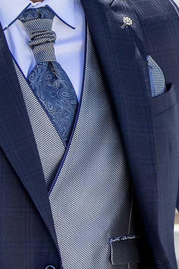 TRAJE DE NOVIO ETERNAL AZUL DE CUADROS LANA 16.21.300 - Imagen 2