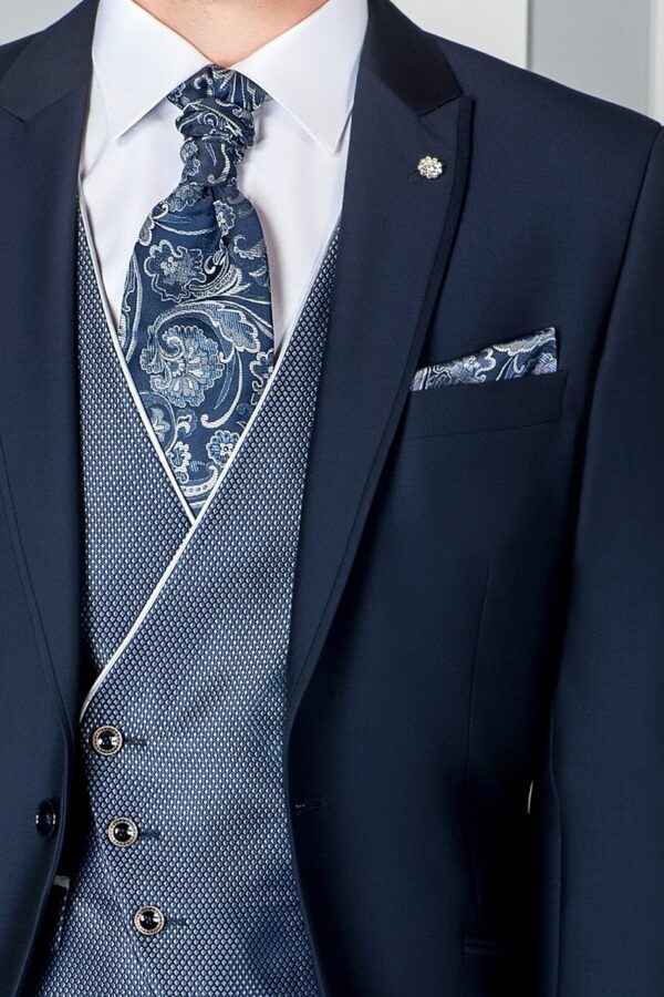 TRAJE DE NOVIO ETERNAL AZUL LISO LANA Y MOHAIR 02.19.301 - Imagen 2