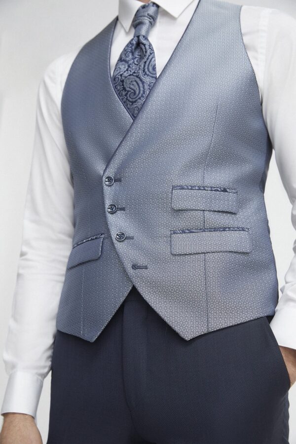 TRAJE DE NOVIO ETERNAL AZUL MICRODIBUJO LANA 11.22.300 - Imagen 2