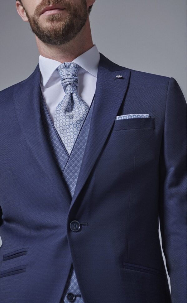 Traje de novio ETERNAL azul oscuro liso laine, polyester et lycra 06.24.300 - Imagen 4