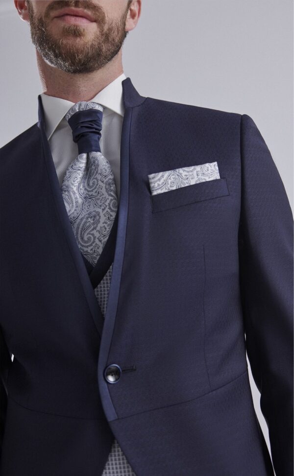 TRAJE DE NOVIO ETERNAL AZUL OSCURO LISO LANA E LYCRA 14.24.300 - Imagen 3