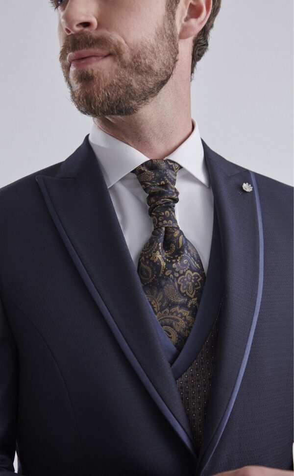 Traje de novio ETERNAL azul oscuro liso laine, polyester et lycra 17.24.300 - Imagen 3