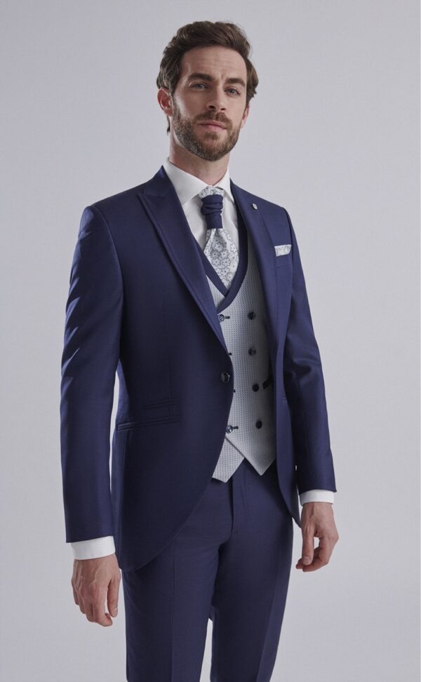 Traje de novio ETERNAL azul oscuro liso lana (SUPER 120'S) 11.24.313 - Imagen 5