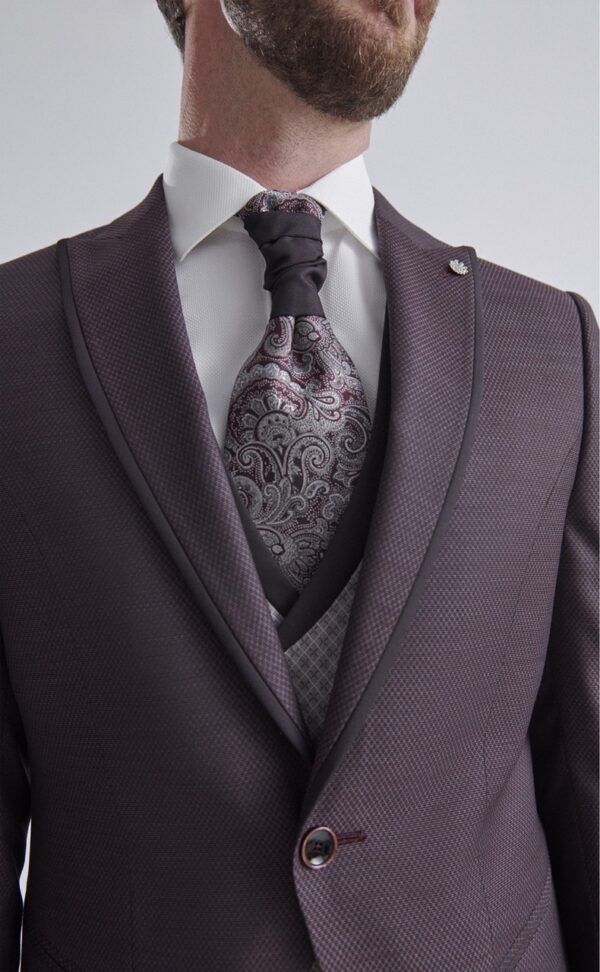 Traje de novio ETERNAL burdeos liso laine, polyester et lycra 25.24.500 - Imagen 3