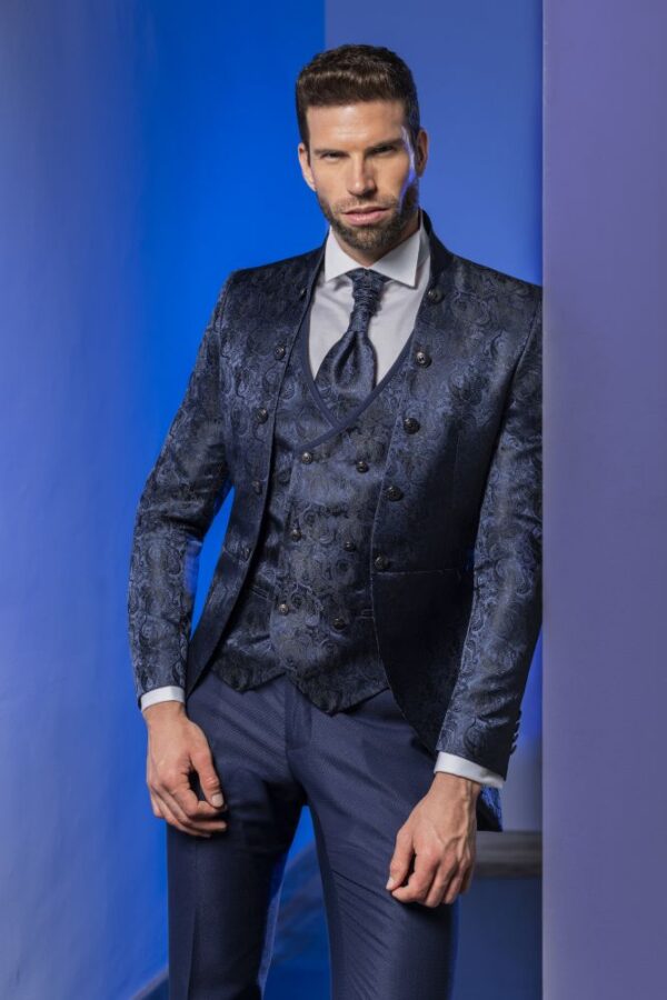 Giovanni Ricci Ceremonia 2025 Traje azul cuello mao