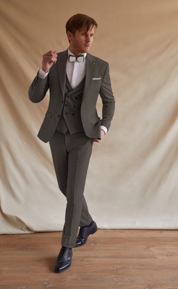 Traje de novio Feel gris liso lana 100.23.760