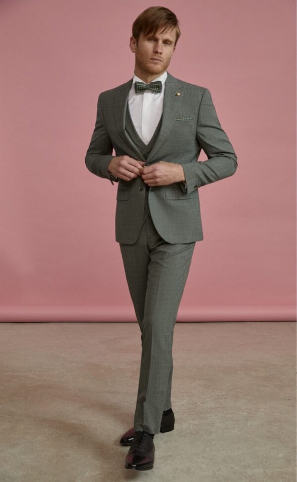 Traje de novio Feel verde liso lana 89.23.900