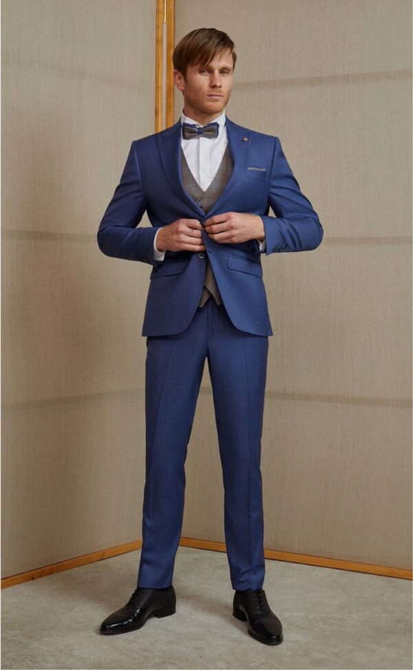 Traje de novio Feel azul liso lana 85.23.330