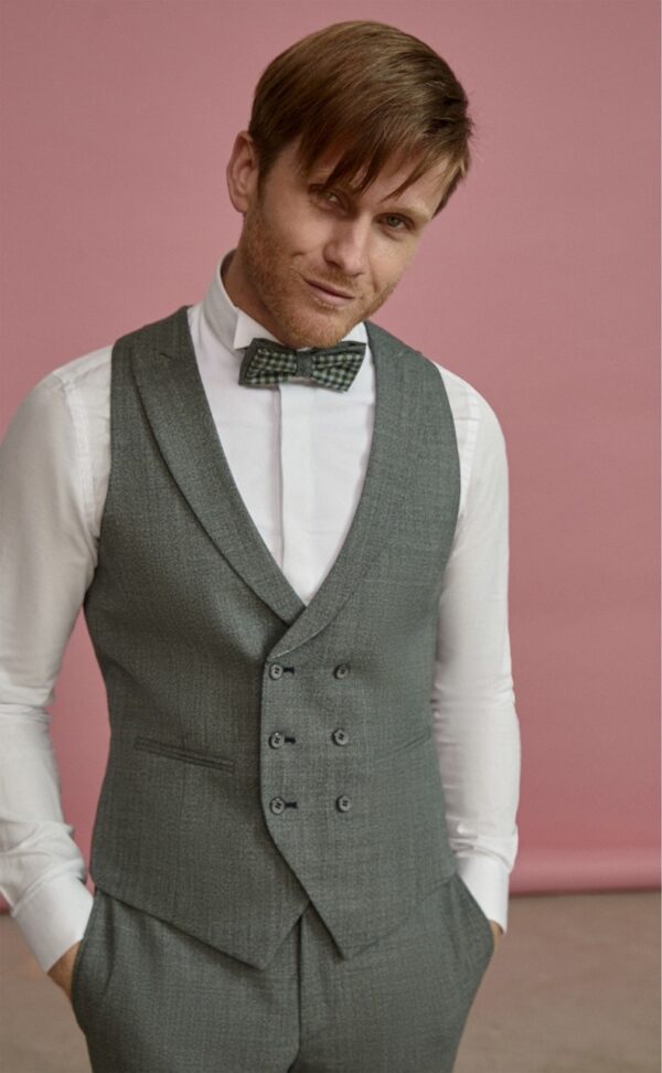 Traje de novio Feel verde liso lana 89.23.900 - Imagen 2