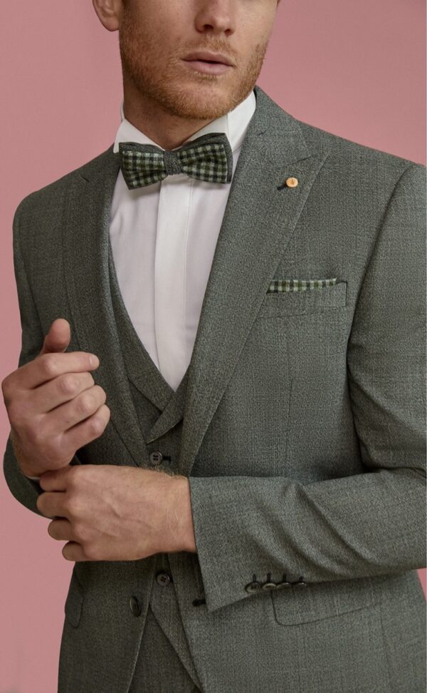 Traje de novio Feel verde liso lana 89.23.900 - Imagen 3