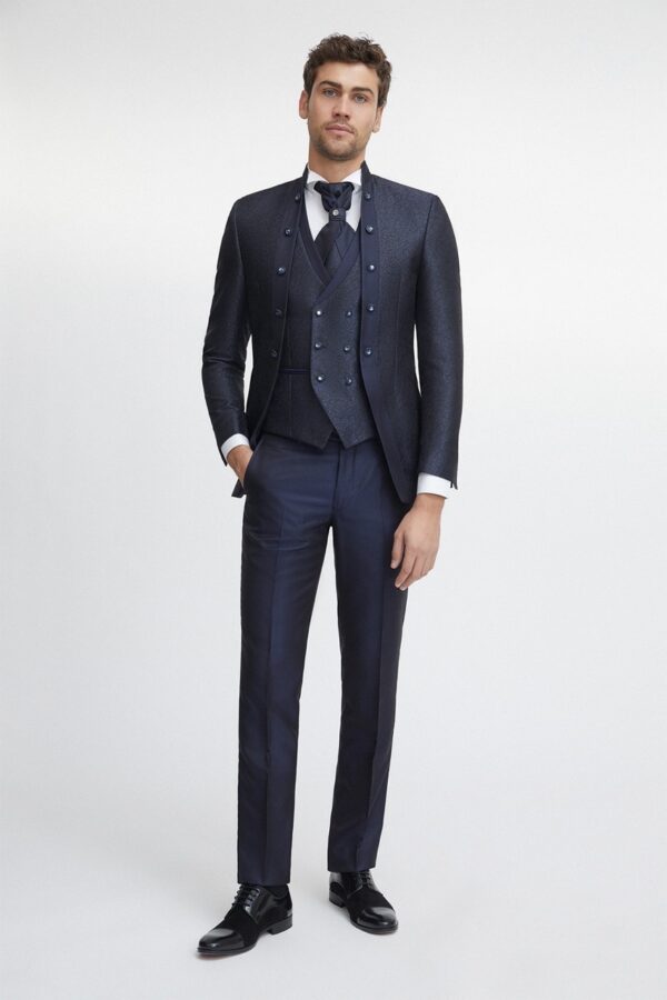 Traje de novio Trend azul microdibujo poliéster 33.22.300