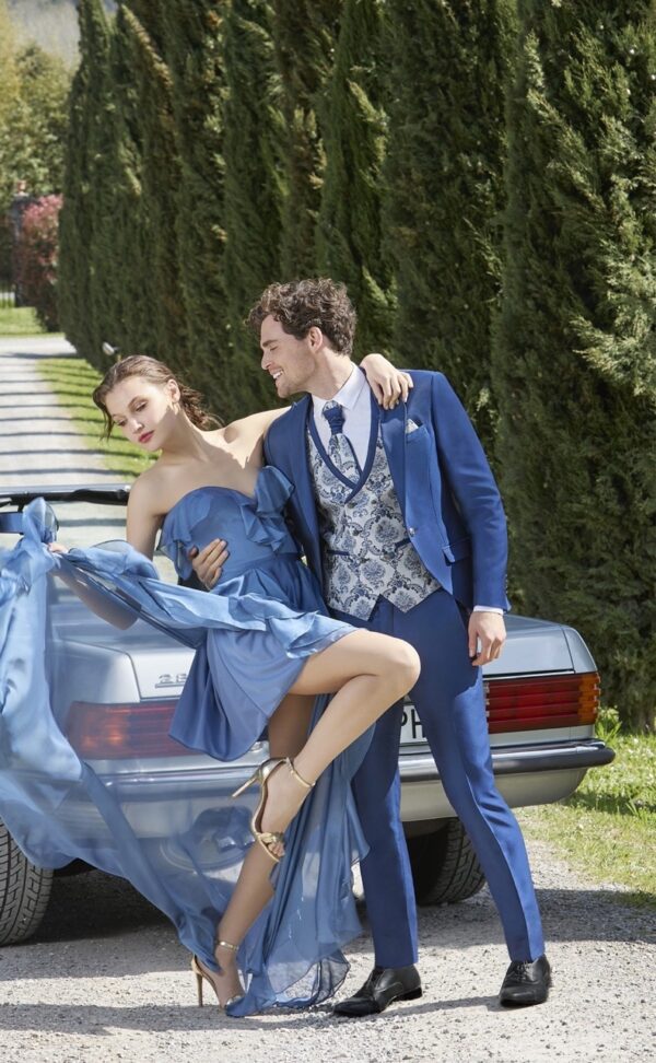 Traje completo de Novio Azul y plata 42.25.320