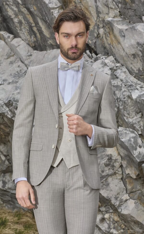 TRAJE DE NOVIO DE LANA/ALGODÓN LANIFICIO TG DI FABIO 81.25.690 - Imagen 3