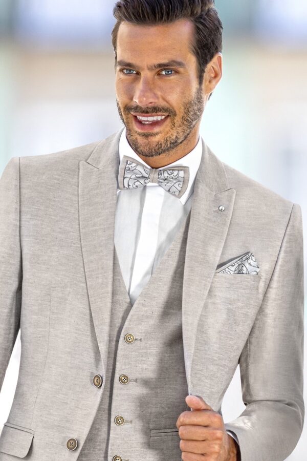 TRAJE DE NOVIO FEEL BEIGE LISO LINO Y ALGODÓN 105.21.640 - Imagen 3