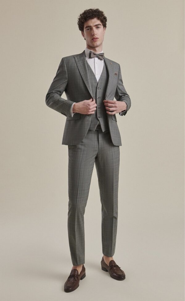 Traje de novio FEEL gris liso lana 78.24.810