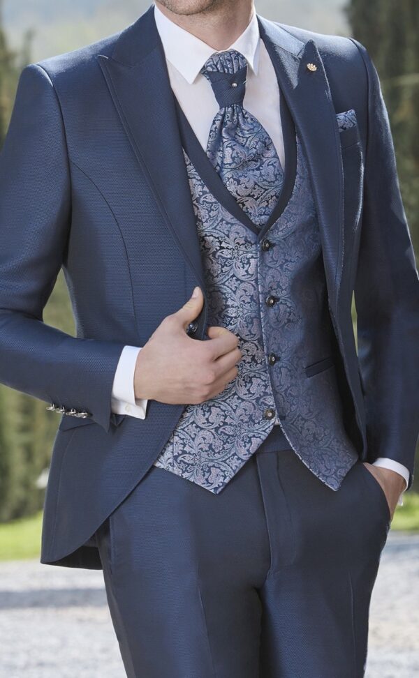Traje completo de Novio Azul malva 54.25.310 - Imagen 4
