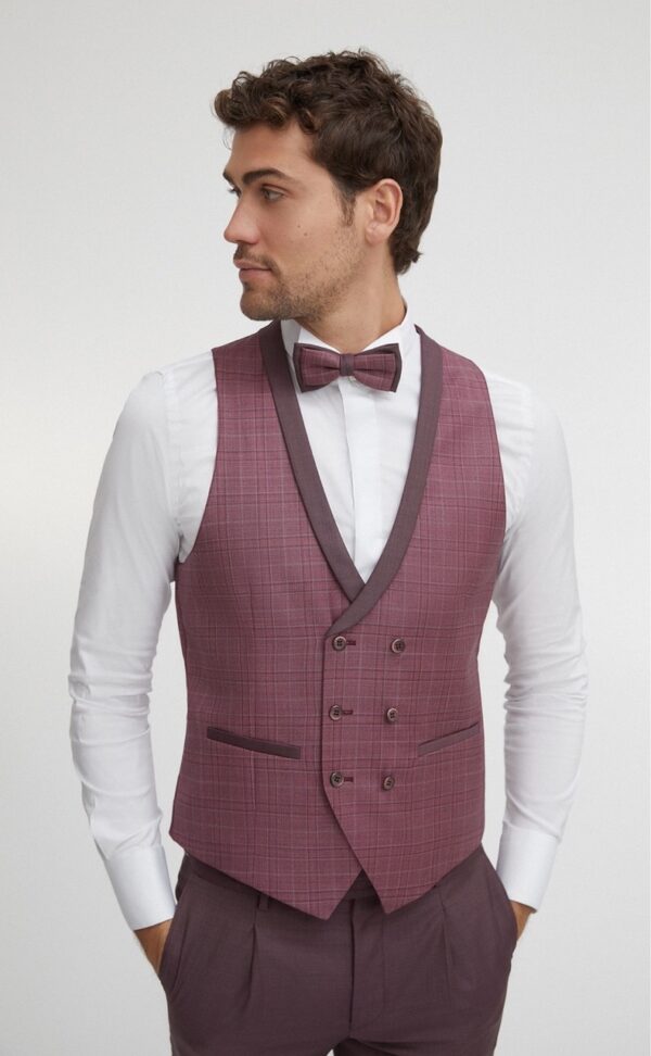 Traje de novio Feel burdeos liso lana 41.22.500A - Imagen 3