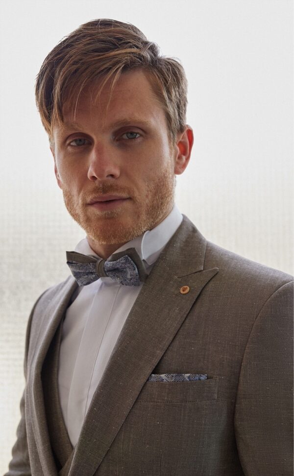 Traje de novio Feel gris liso lino y lana 96.23.640 - Imagen 3