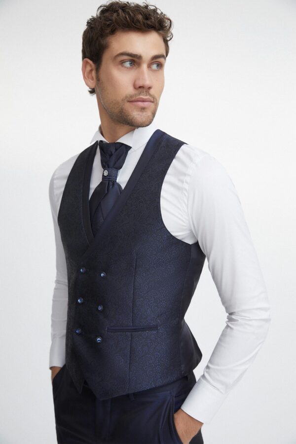 Traje de novio Trend azul microdibujo poliéster 33.22.300 - Imagen 3