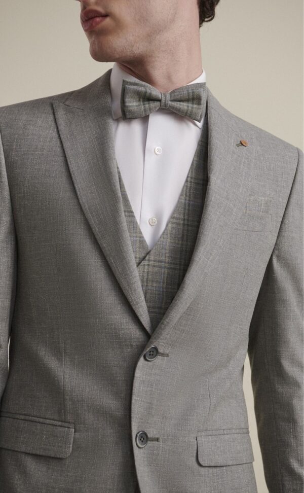 Traje de novio FEEL gris liso lana, algodón, lino y elastano 79.24.810 - Imagen 3