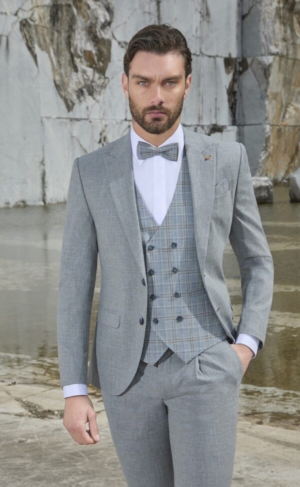 TRAJE DE NOVIO DE LANA/ALGODÓN TOLLEGNO 1900 88.25.290 - Imagen 4
