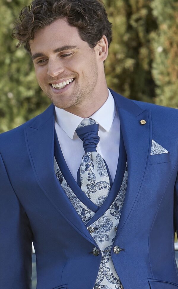 Traje completo de Novio Azul y plata 42.25.320 - Imagen 3