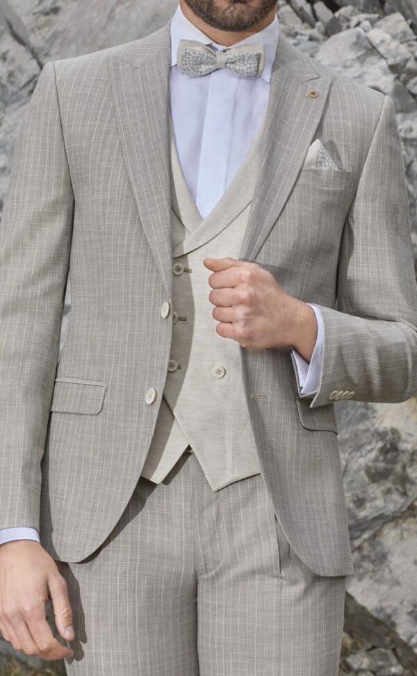 TRAJE DE NOVIO DE LANA/ALGODÓN LANIFICIO TG DI FABIO 81.25.690 - Imagen 4