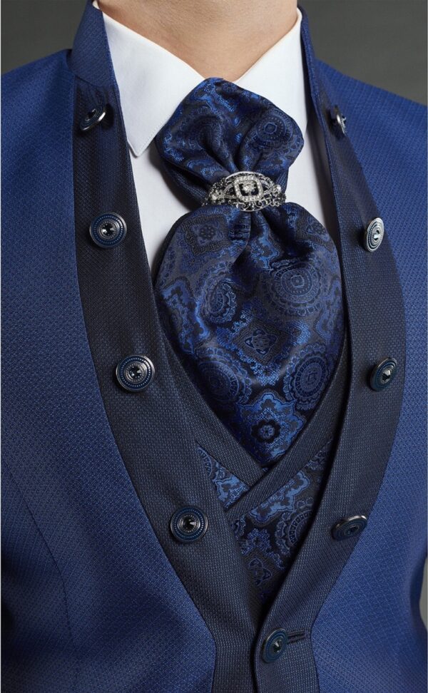 Traje de novio WEDDING azul oscuro liso acetato y lana 35.24.320 - Imagen 4
