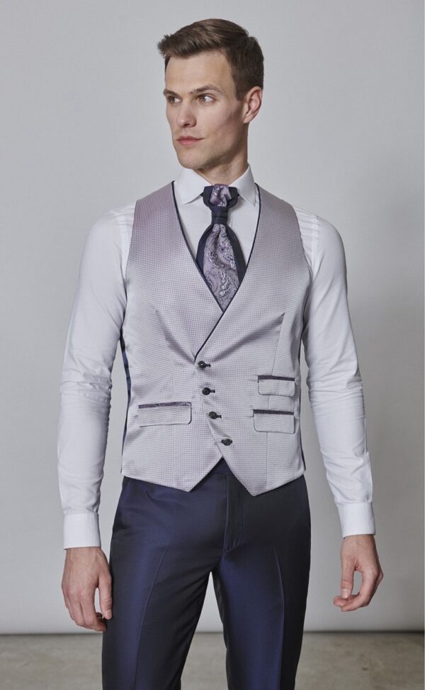 TRAJE DE NOVIO WEDDING AZUL OSCURO LISO ACETATO, VISCOSA Y LANA 47.24.300 - Imagen 3