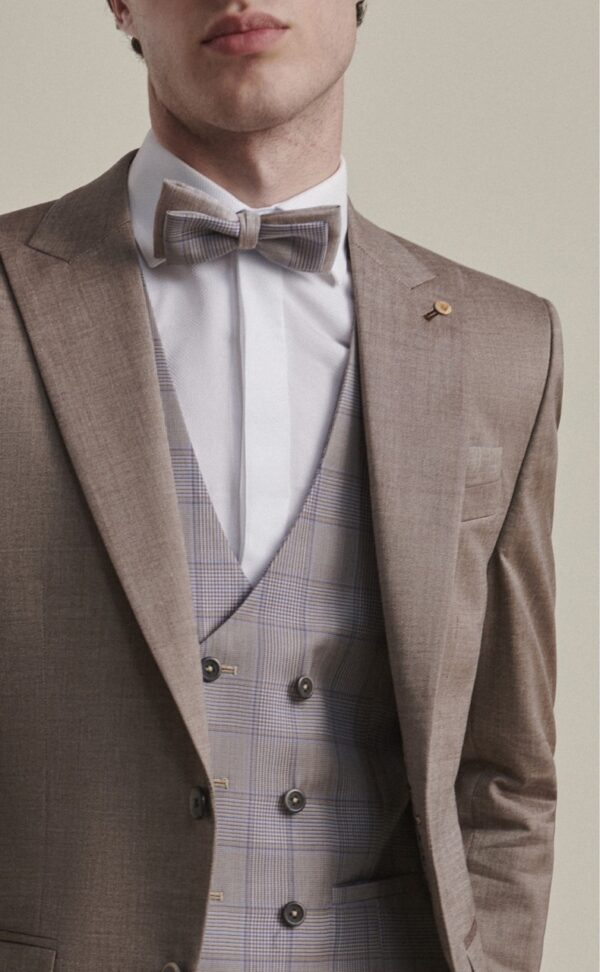 Traje de novio FEEL beige liso lana, viscosa, algodón y elastano 70.24.760 - Imagen 4