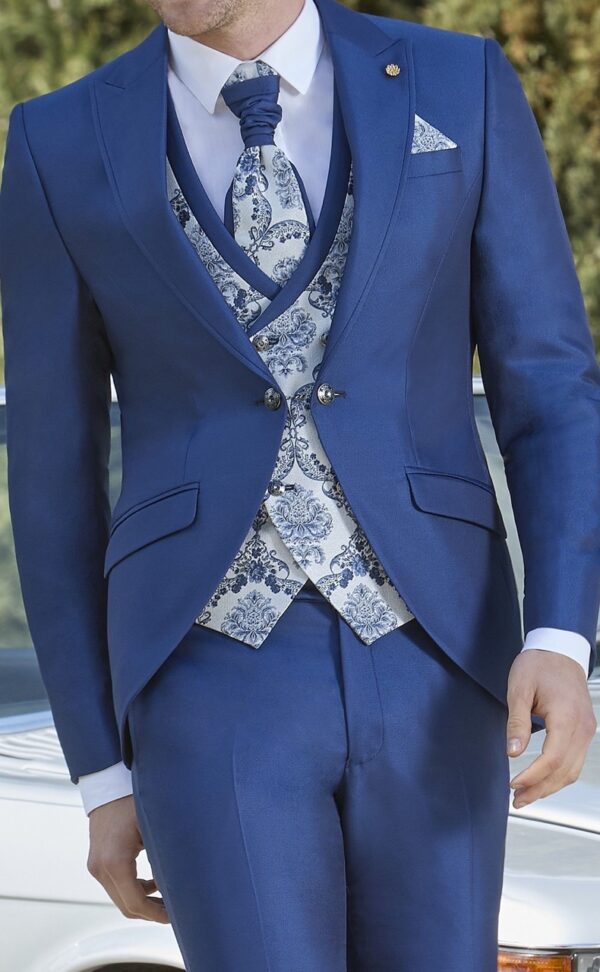Traje completo de Novio Azul y plata 42.25.320 - Imagen 4