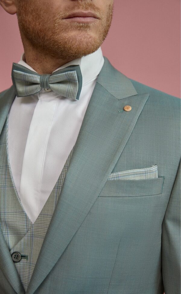 Traje de novio Feel verde liso lana 87.23.810 - Imagen 4