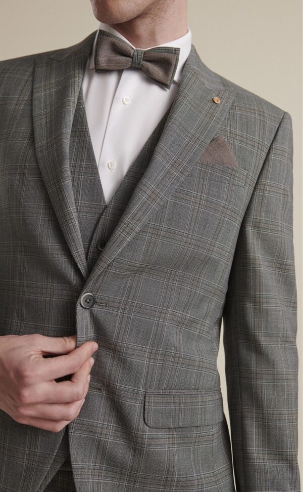 Traje de novio FEEL gris liso lana 78.24.810 - Imagen 4