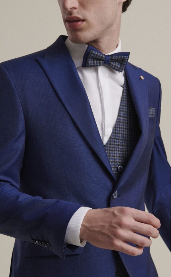 Traje de novio FEEL azul medio liso lana (SUPER 120'S) 64.24.320 - Imagen 3