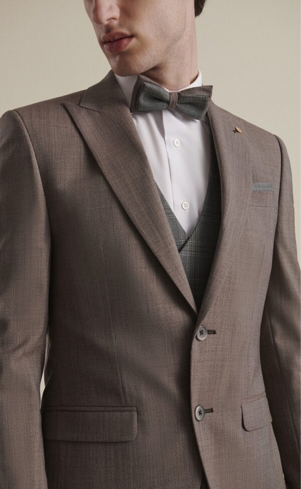 Traje de novio FEEL beige liso lana 77.24.760 - Imagen 2